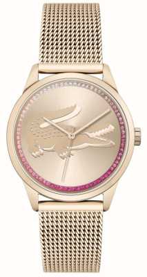 Lacoste Ladycroc für Damen | Kristallset | Mesh-Armband aus roségoldenem Stahl 2001261