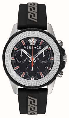 Versace Greca-Action-Chrono | schwarzes Zifferblatt | schwarzes Silikonband VE3J00222
