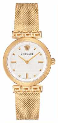 Versace Mäander | weißes Zifferblatt | goldenes PVD-Mesh-Armband VELW00820