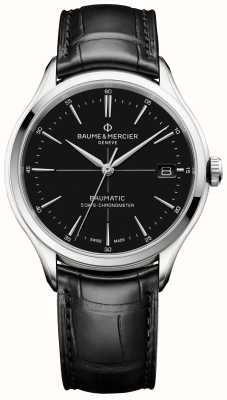 Baume & Mercier Clifton Baumatic Chronometer (40 mm), reinschwarzes Zifferblatt / schwarzes Alligatorlederarmband M0A10692