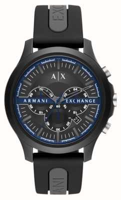 Armani Exchange Herren | schwarzes Chronographenzifferblatt | schwarzes Silikonband AX2447