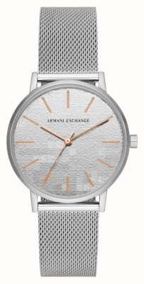 Armani Exchange Damen | silbernes Zifferblatt | Mesh-Armband aus Stahl AX5583