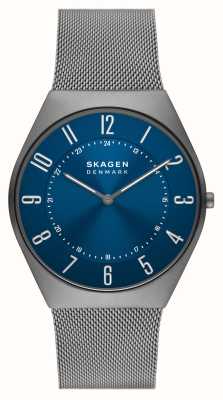 Skagen Herren grün | blaues Zifferblatt | Mesh-Armband aus brüniertem Stahl SKW6829