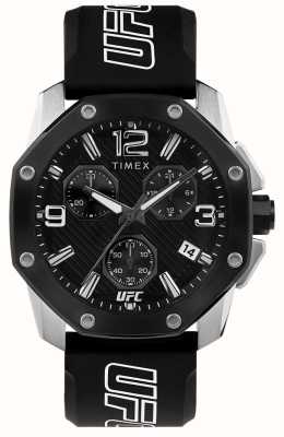 Timex x UFC Icon Chronograph schwarzes Zifferblatt / schwarzes Silikon TW2V58600