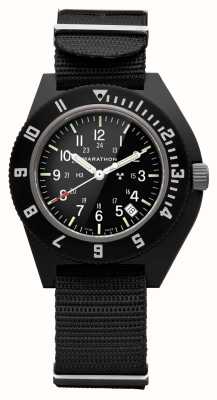 Marathon Pilotennavigator | Datum | schwarzes Zifferblatt | schwarzes Nato-Armband WW194013BK-0104