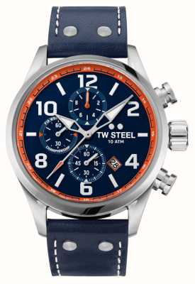 TW Steel Volante | blaues Chronographenzifferblatt | blaues Lederband VS89