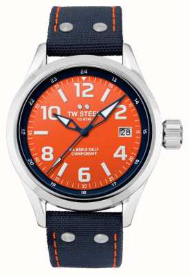 TW Steel Volante | wrc | orangefarbenes Zifferblatt | blaues Segeltuch und Gummiband VS91