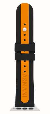 Armani Exchange Apple Watch Armband (42/44/45mm) schwarz & orange Silikon AXS8017