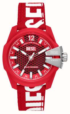 Diesel Baby-Chef | rotes und schwarzes Zifferblatt | rotes Armband aus recyceltem Meeresplastik DZ4619