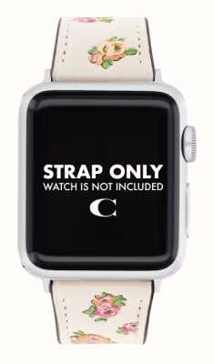 Coach Apple-Watch-Armband (38/40/41 mm), cremefarbenes Blumenleder 14700184