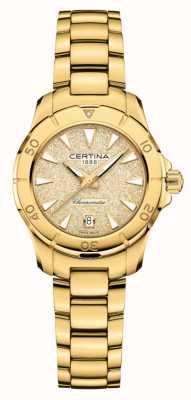Certina Ds Action Chronometer Gold-Glitzer-Zifferblatt / Gold-Edelstahlarmband C0329513336100