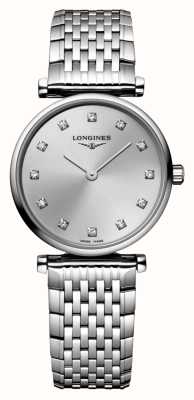 LONGINES La Grande Classique de Longines, silbernes, diamantbesetztes Zifferblatt / Edelstahlarmband L42094706