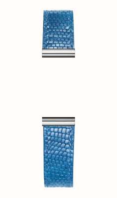 Herbelin Antarès austauschbares Uhrenarmband – Viper-strukturiertes blaues Leder / Edelstahl – nur Armband BRAC17048A116