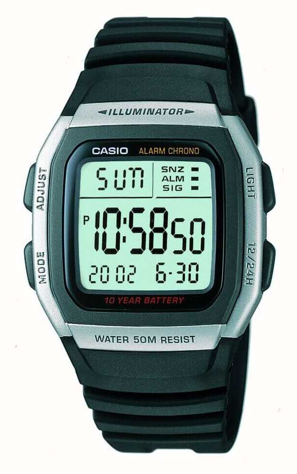 W-96H-1AVES Digitaler Retro-Illuminator - / Watches™ Digitales AUT Mm), Zifferblatt Class (35,7 Casio First Schwarzes