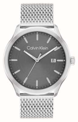 Calvin Klein Define Herren-Armband (43 mm) mit grauem Zifferblatt und Stahlgeflecht 25200352