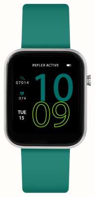 Reflex Active Multifunktions-Smartwatch der Serie 12 (38 mm), digitales Zifferblatt / smaragdgrünes Silikon RA12-2151