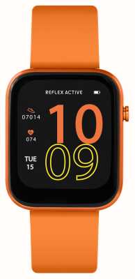 Reflex Active Multifunktions-Smartwatch der Serie 12 (38 mm), digitales Zifferblatt / zitrusorangefarbenes Silikon RA12-2155