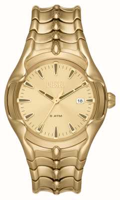 Diesel Herren Ms9 Geschenkset | Goldfarbene Uhr | Zweifarbige Halskette  DZ2163SET - First Class Watches™ AUT