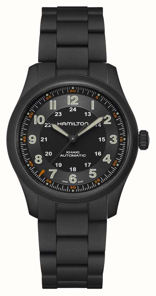 Hamilton Khaki Field Titanium Automatik (38 Mm), Schwarzes Zifferblatt /  H70215130 - First Class Watches™ AUT