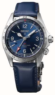 Seiko Prospex Alpinist mechanisches GMT-blaues Lederarmband SPB377J1