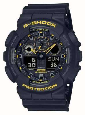 Casio G-Shock „Caution Yellow“ stoßfestes schwarzes Silikon GA-100CY-1AER