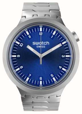 Swatch Große, kühne Irony-Indigo-Stundenanzeige (47 mm), marineblaues Zifferblatt / Edelstahl SB07S102G
