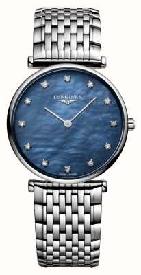 LONGINES La Grande Classique de Longines (29 mm), blaues Perlmuttzifferblatt / Edelstahl L45124816