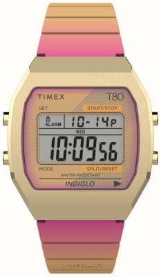 Timex 80 (36 mm) digitales Zifferblatt / rosafarbenes Harzarmband TW2V74400