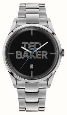 Ted Baker Herren-Leytonn-Armband (40 mm) mit schwarzem Zifferblatt und Edelstahlarmband BKPLTF307