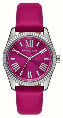 Michael Kors Damen-Lexington-Armbanduhr (38 mm) mit rosafarbenem Zifferblatt und rosafarbenem Lederarmband MK4749