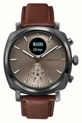 Pininfarina by Globics Senso Hybrid-Smartwatch (44 mm), Mercure-Grau / italienisches Leder PMH01A-02