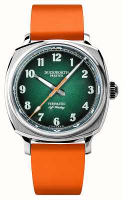 Duckworth Prestex Verimatic (39 mm) grünes Fumé-Zifferblatt / orangefarbener Gummi D891-04-OR
