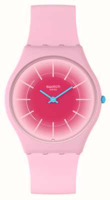 Swatch Strahlend rosa (34 mm) rosa Zifferblatt / rosa Silikonarmband SS08P110