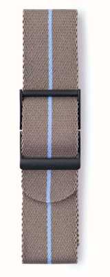 Elliot Brown 22 mm dickes, wüstenbraunes Gurtband für Herren mit blauem Streifen, nur Standardlänge STR-N11