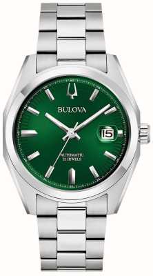 Bulova Herren-Survey-Armbanduhr (38 mm) mit grünem Zifferblatt und Edelstahlarmband 96B429