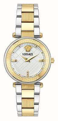 Versace Reve (35 mm) silbernes Zifferblatt / zweifarbiges Edelstahlarmband VE8B00724