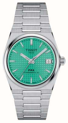 Tissot Prx Powermatic 80 (35 mm) grünes Zifferblatt / Edelstahlarmband T1372071109101