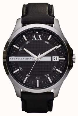 Armani Exchange Herren | schwarzes Zifferblatt | Uhr mit schwarzem Lederarmband AX2101