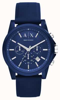 Armani Exchange Herren | blaues Chronographenzifferblatt | blaues Silikonarmband AX1327