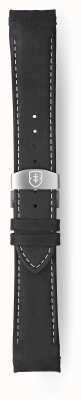 Elliot Brown Nur 22 mm schwarzes, mattes Lederarmband für Herren mit weißer Nahtfalte STR-L15