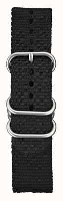 Elliot Brown Nur schwarzes, gebürstetes 22-mm-Armband aus ballistischem Nylon für Herren STR-N03