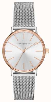 Armani Exchange Damen | silbernes Zifferblatt | Mesh-Armband aus Edelstahl AX5537