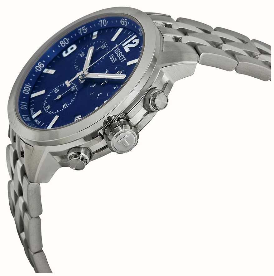 tissot prc 200 chronograph blue dial men's watch