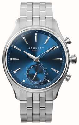 Kronaby Sekel Hybrid-Smartwatch (41 mm), blaues Zifferblatt / 5-gliedriges Edelstahlarmband S3119/1