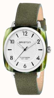 Briston Clubmaster schickes weißes Zifferblatt grünes Armband 18536.SA.GE.2G.LNGA