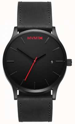 MVMT Klassisches schwarzes Leder | schwarzer Riemen | schwarzes Zifferblatt D-L213.5L.551