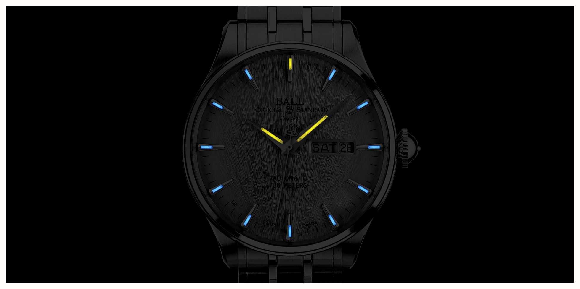 First Watch NM2080D-S1J-SL - Automatische Ewigkeit Zifferblatt Watches™ Company AUT Ball Trainmaster Silber Class