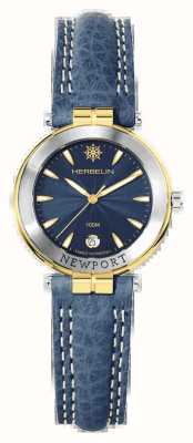Herbelin Newport Originals (29 mm) blaues Zifferblatt / blaues Leder 14255T35