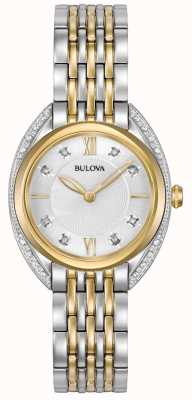 Bulova Klassischer Diamant für Damen | zweifarbiges Edelstahlarmband 98R229