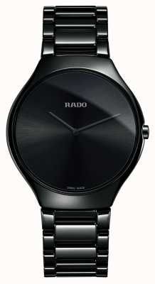 RADO Echte dünne Hightech-Keramikuhr mit schwarzem Zifferblatt R27741182